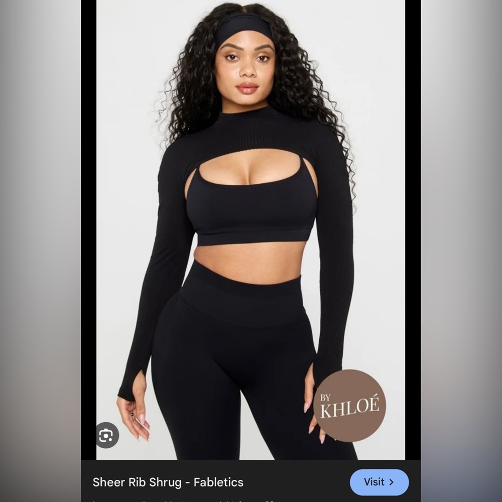 Fabletics Black Cut-Out Crop Top
